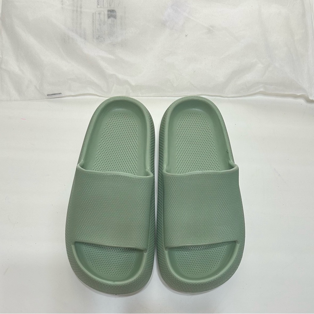 Green Slide Sandals